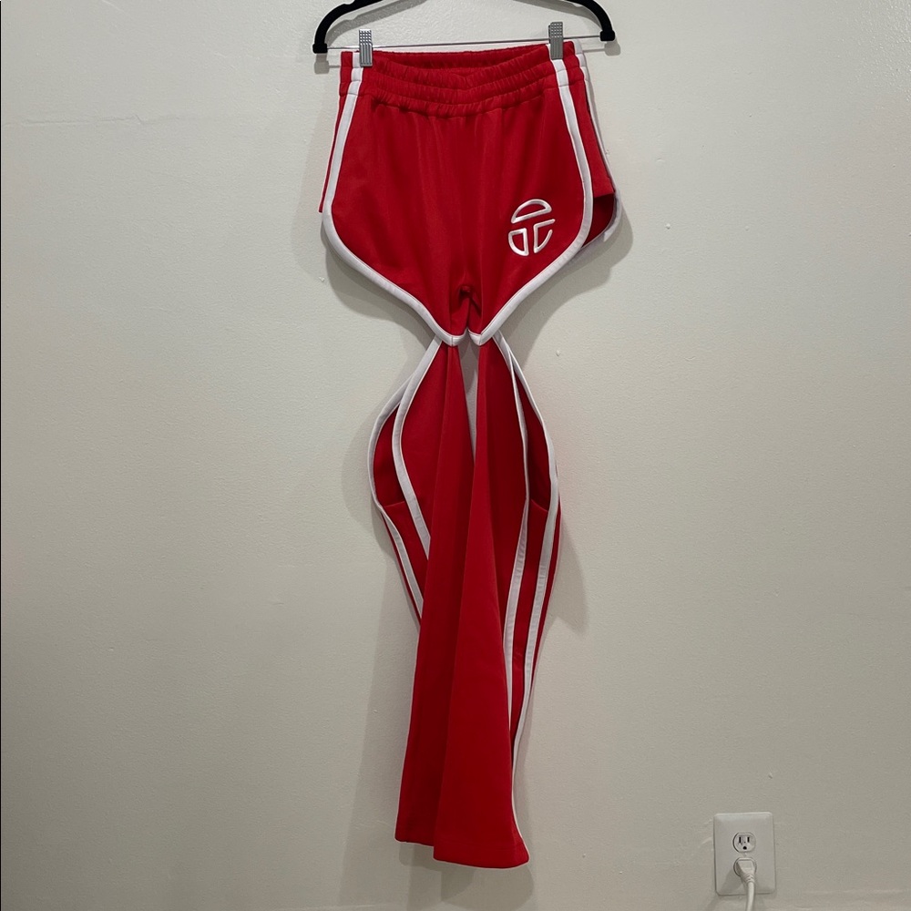 Telfar Track Thigh Hole Pant Red
